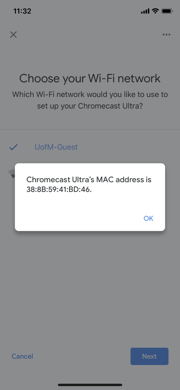 find mac address for google chromecast